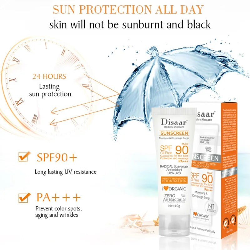 Facial Body Sunscreen Whitening Sun Cream Sunblock Skin Protective Cream Anti-Aging Oil-control Moisturizing SPF90 Face 